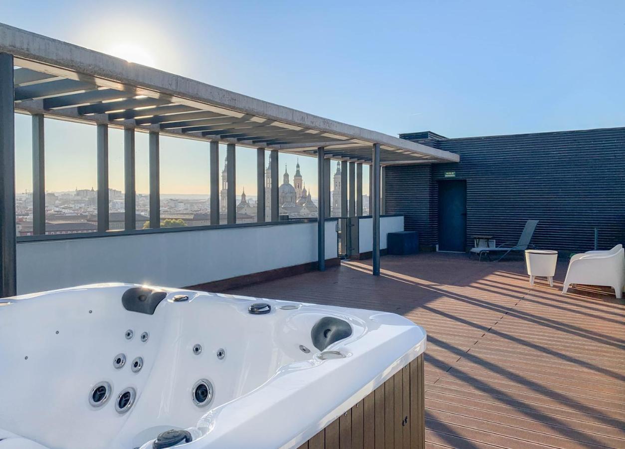 Ático mejores vistas al Pilar jacuzzi y garaje Saragoça Exterior foto