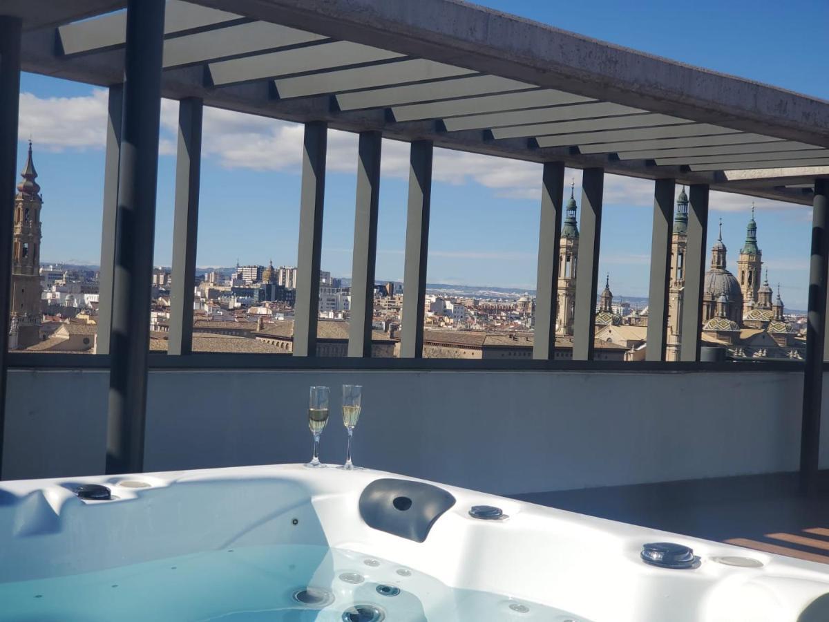 Ático mejores vistas al Pilar jacuzzi y garaje Saragoça Exterior foto